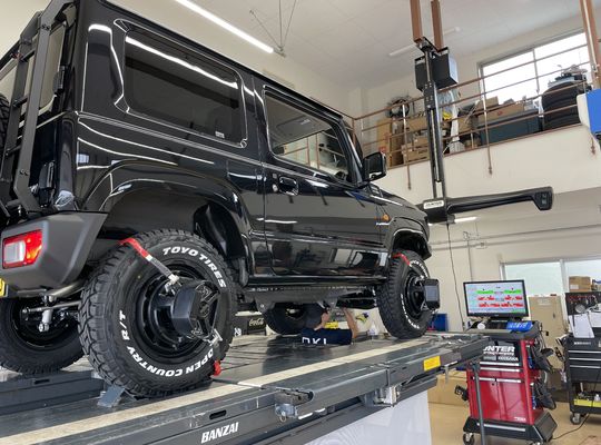 静岡市でアライメント調整！葵区沖自動車です。